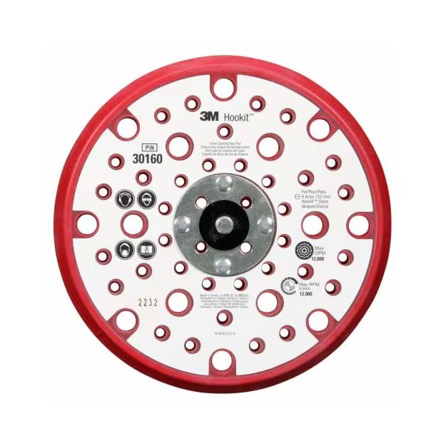3M Hookit madala profiiiiga alustald punane, 150 mm, 5/16-24", 53H